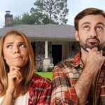 Couple standing in front of a Texas home looking confused about the difference between pre-foreclosure and foreclosure